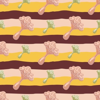 Simple psychedelic mushrooms seamless pattern. Magical fly agaric wallpaper. vector