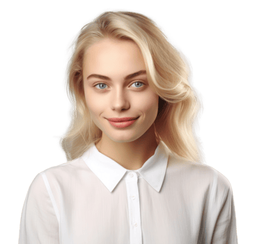 Portrait of a beautiful young woman isolated png