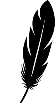 Feather black silhouette vector illustration
