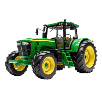 an isolated green tractor on a transparent background png