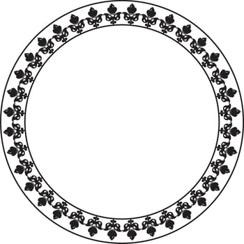 Vector round classic, Greek, Roman ornament. Monochrome frames, borders for decoration. Can be used for sandblasting, plotter and laser cutting