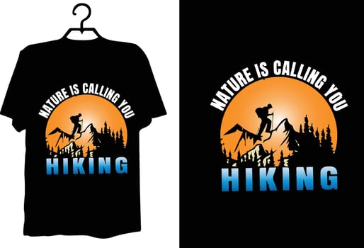 Hiking t shirt design vector