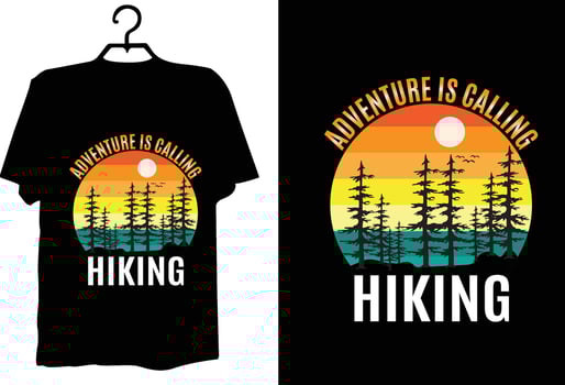 Hiking t shirt design vector