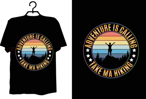Hiking t shirt design vector