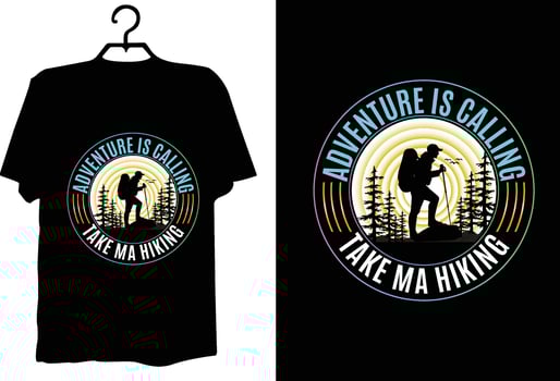 Hiking t shirt design vector