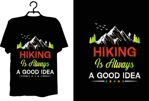 Hiking t shirt design vector