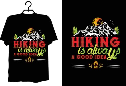 Hiking t shirt design vector
