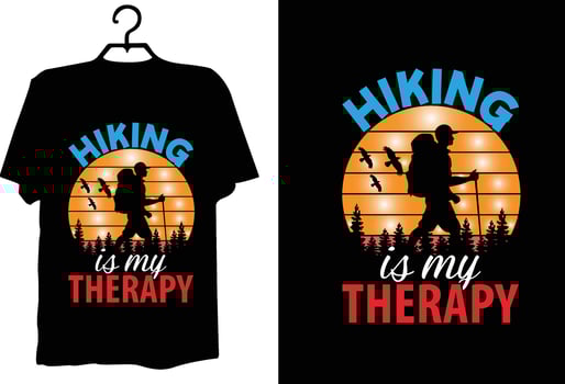 Hiking t shirt design vector