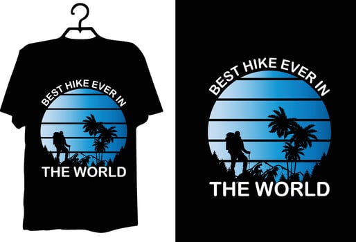 Hiking t shirt design vector