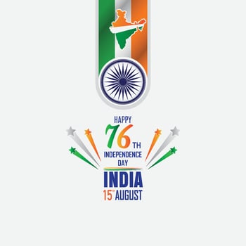 Indian national holiday independence day celebration banner vector