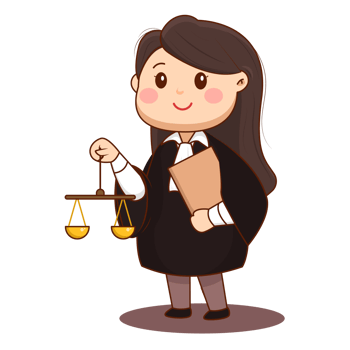 Cute Cartoon Female Lawyer  in Court png