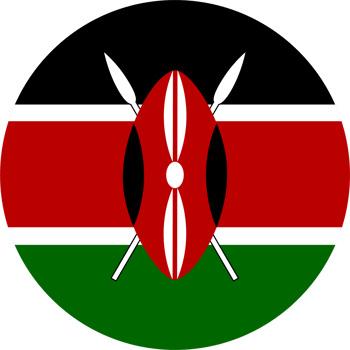 Kenya flag button on white background png