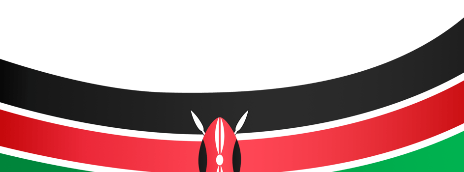 Kenya  flag wave isolated on png or transparent background