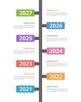 Infographic timeline work plan template. Roadmap, Milestone. Vector illustration.