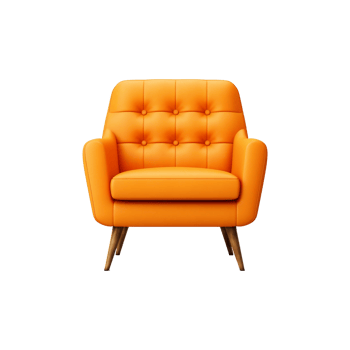 beautiful Armchair on a transparent PNG background generative ai