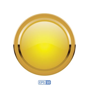 Gold frame glossy luxury button, label and badge EPS10. vector