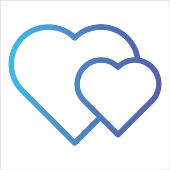 hearts in flat design style vector