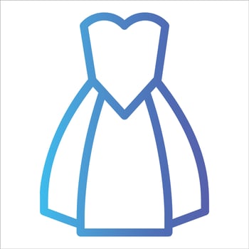 wedding dress in flat design style vector