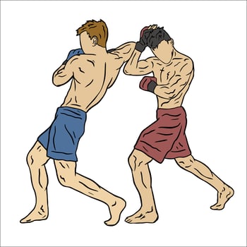 muay thai fighter illustration vector