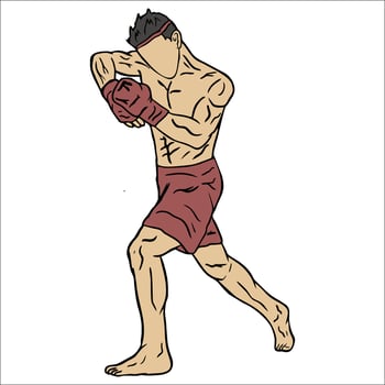 muay thai fighter illustration vector
