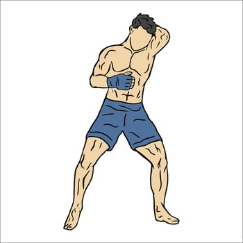 muay thai fighter illustration vector