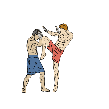 illustration muaythai fighter png