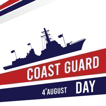 Happy coast guard day vector