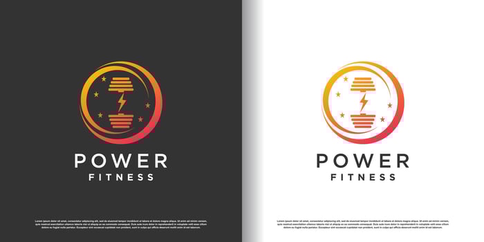 fitness logo design with creative concept premium vector