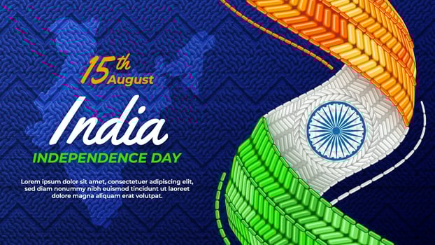 Abstract Knit Fabric as India Independence Day Background vector