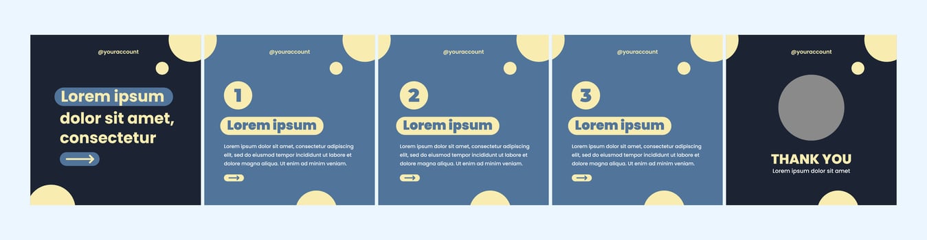 carousel template layout for social media posts vector