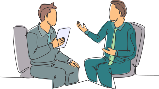 One continuous line drawing of young happy business men discussing about new project deal with colleague during meeting. Business agreement concept single line graphic draw design vector illustration png