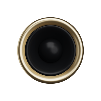 3d. Realistic gold loudspeaker isolated on transparent background. png
