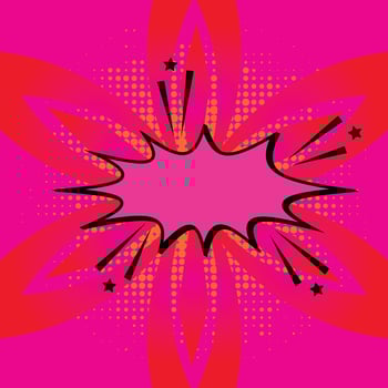 Colorful Comic book, Cartoon comic background with various speech bubbles, symbols, pop-art style and sound effect and  style Rays, radial, halftone, dotted effect colored Halftone Backgrounds vector