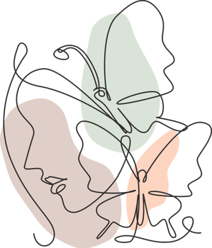 Single continuous line drawing beauty woman with butterfly artwork. Botanical, fashion, t-shirt print. Portrait face minimalistic style concept. Trendy one line draw design graphic illustration png