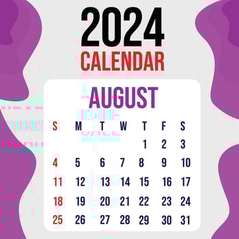 Calendar 2024 Colorfull Template Design vector