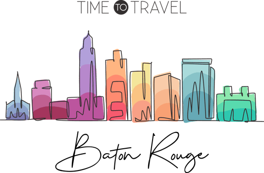 Single continuous line drawing of Baton Rouge city skyline, Louisiana. Famous scraper landscape. World travel home wall decor art poster print concept. Modern one line draw design illustration png