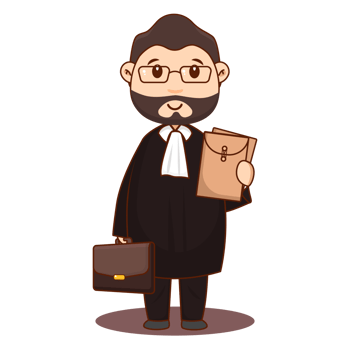 Male Cute Lawyer Character in Court png