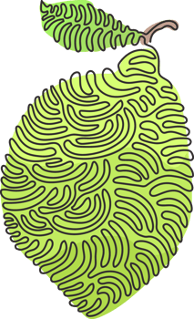 Continuous one line drawing whole healthy organic lemon for orchard logo identity. Fresh zest fruitage concept for fruit garden icon. Swirl curl style. Single line draw design illustration png