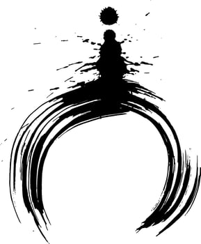 Ink Dry Brush Grunge Free Hand Round Frame vector