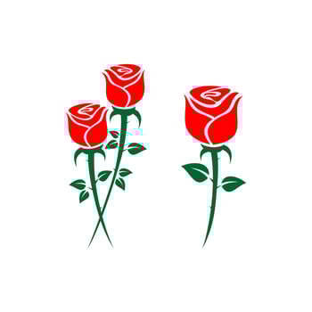 rose flower silhouette vector design on white background