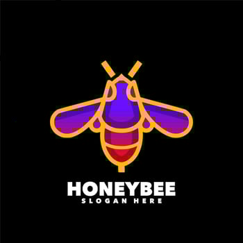 Honey bee gradient logo vector