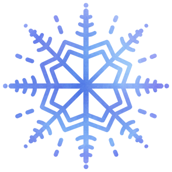 Isolated cute blue snowflake for Winter in transparent background png