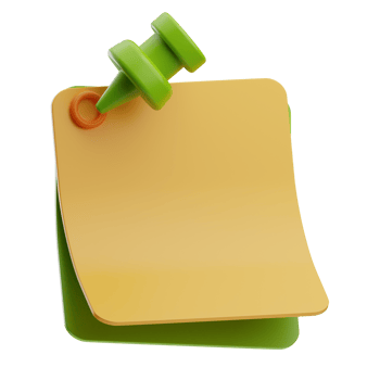 note and finance pin illustration 3d png