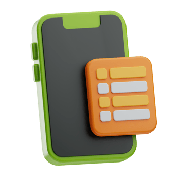 note and finance smart phone illustration 3d png