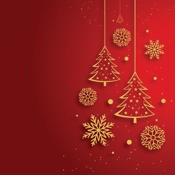 Red Christmas winter background with snowflakes vector