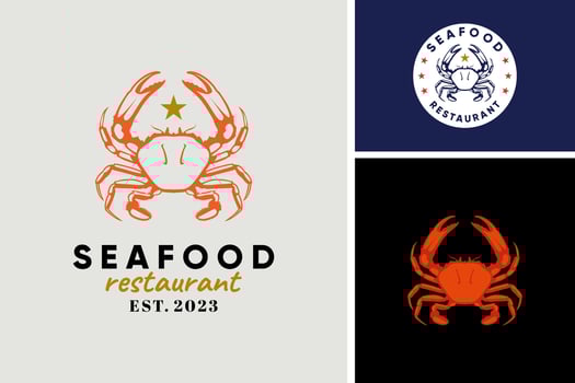 Crab Seafood. Logo. Isolated crab Vector Design