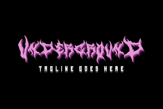 Underground typography, scary, horror, vector element. one genre of music