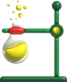3D icon. Isolated flask or flask for chemistry. Laboratory glassware for medical or scientific education .Minimalist style icons png