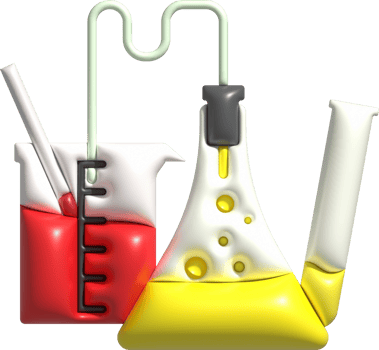 3D icon. Isolated flask or flask for chemistry. Laboratory glassware for medical or scientific education .Minimalist style icons png