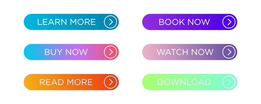 Web button set. Gradient buttons set. Vector illustration.